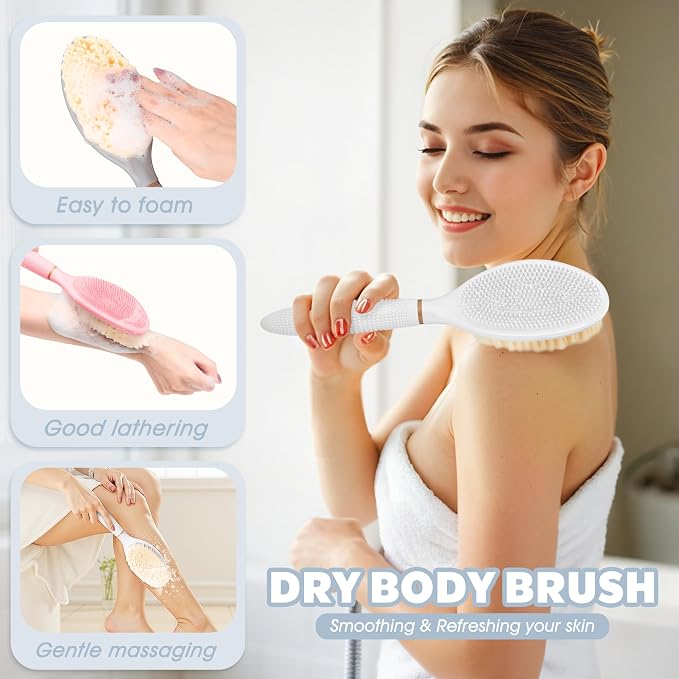 New Foot Brush & Back Scrubber Set 2PCS, 10.2''- 27.5'' Adjustable Foot Scrubber - Image 7