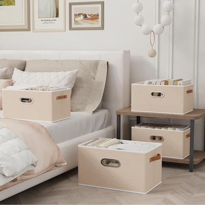 Yawinhe Collapsible Storage Box, Cube Storage Basket, Fabric Foldable Storage - Image 2