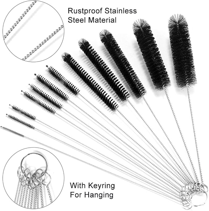 9.5 Inches Long Straw Cleaner Brush Set, 12 Pack Straw Pipe Cleaner Brush Set - Image 5