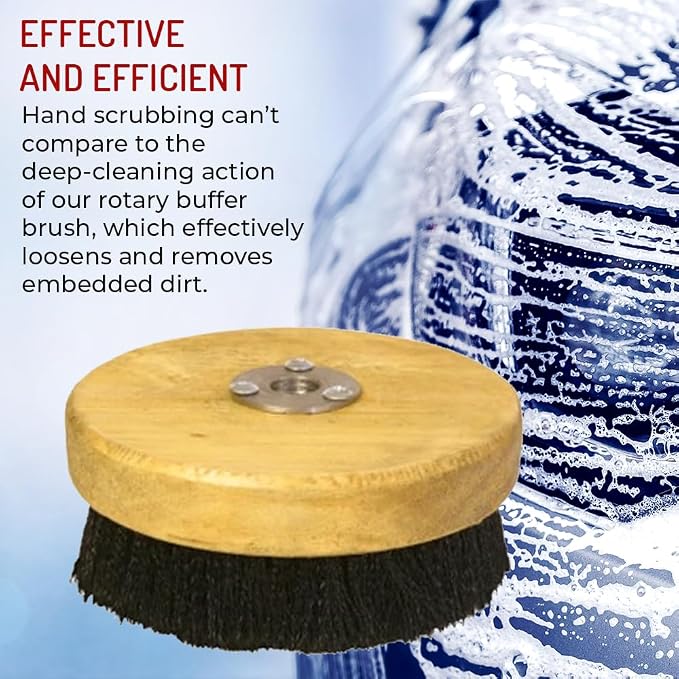 HI-TECH 5” Wood Block Brush – Carpet & Upholstery Shampoo Tool - Image 6