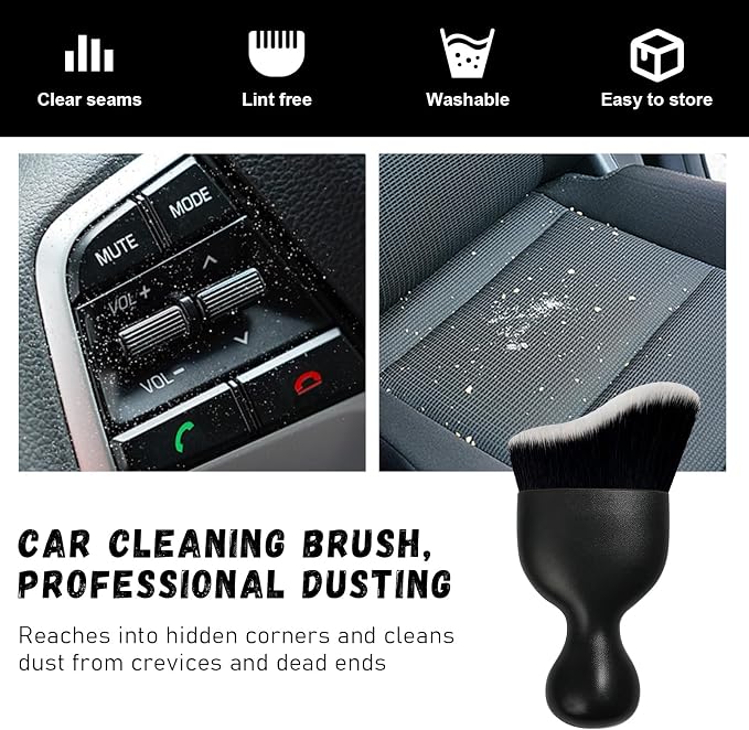 Ziciner 2 PCS Car Detailing Brush, Curved Soft Bristles Auto Removal Dust - Image 6