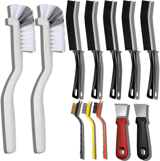 12Pcs Crevice Brushes for Cleaning Crevice Cleaning Brush Set Hard Bristle by Unknown