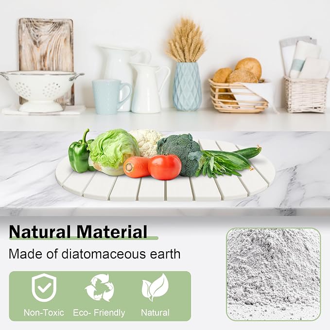 Stone Dish Drying Mat for Kitchen Counter, Versatile Stone Drying Mats for Cups - Image 3
