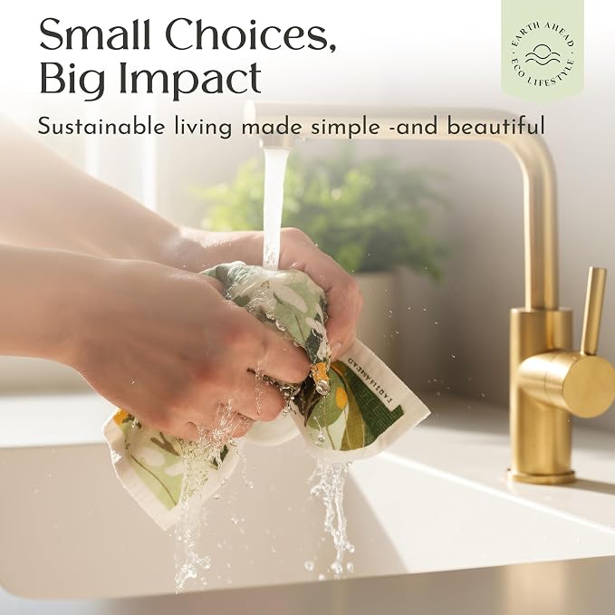 Swedish Dishcloths – Classic Botanical Floral Designs – Reusable Compostable - Image 9