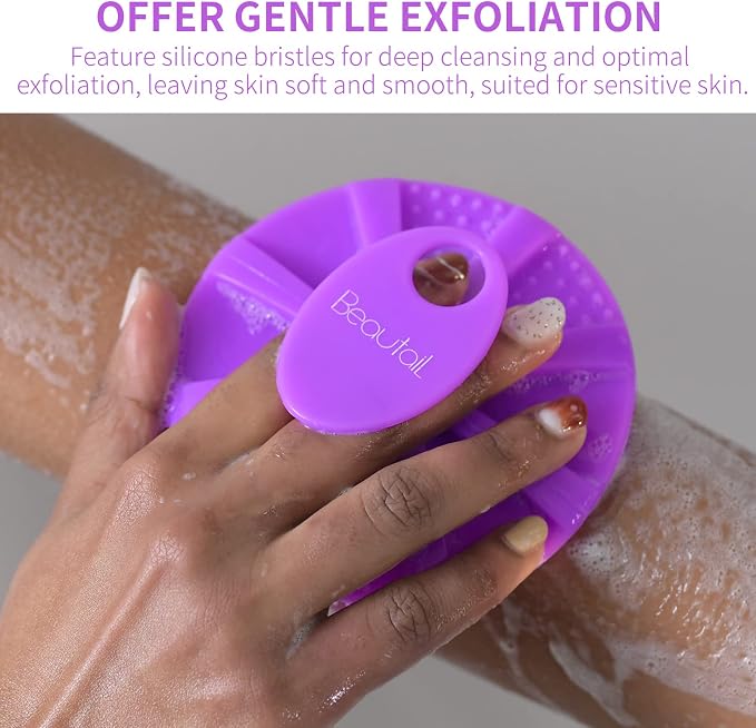 Silicone Body Scrubber, BEAUTAIL Shower Bath Scrubber, More Hygienic Than - Image 3