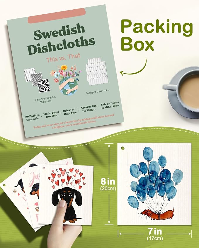 6 Pack Swedish Dishcloths for Kitchen - Image 2