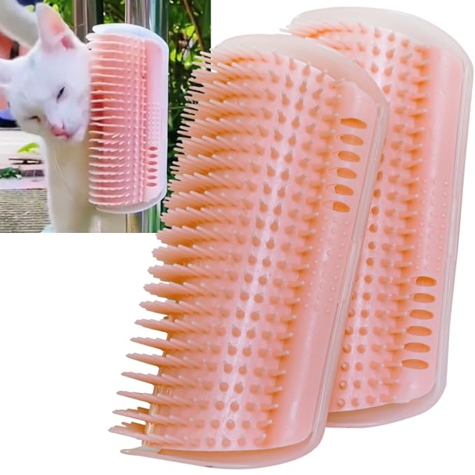 Cat Self Groomer, 2 Pack, Wall Corner Self Grooming Brush by miwooim