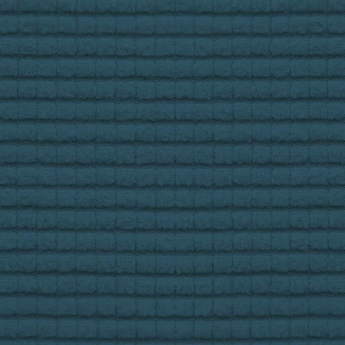 Easy-Going Stretch Futon Slipcover Armless Futon Bed Cover Furniture Protector Without Armrests with Elastic Bottom for Kids, Soft Jacquard Fabric Small Checks (Large, Deep Teal)