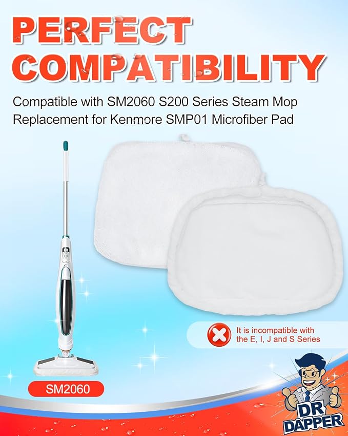 DR DAPPER 4 Pack SMP01 Steam Mop Pads Compatible - Image 2