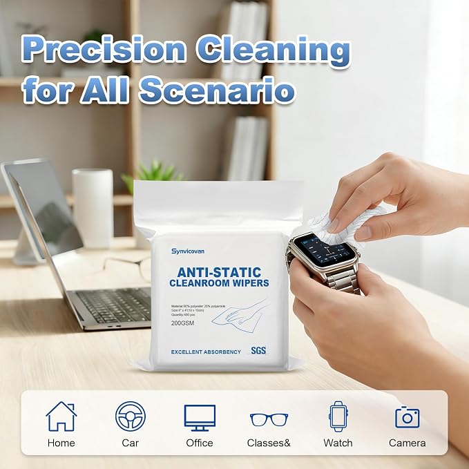 Anti-Static Microfiber Wipes 4"x4" Lint Free Cloths Reusable Special ESD - Image 4