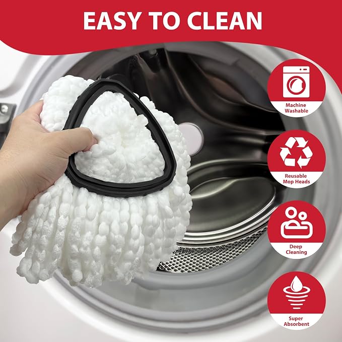 Spin Mop Replacement Set for O-Ceda EasyWring 1-Tank System, Includes 2 Mop - Image 8