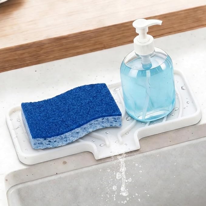 GUUKIN Sponge Holder for Kitchen Sink, 10x5 inch Silicone Dish Drying Mat by GUUKIN