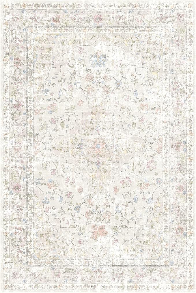 4x6 Area Rugs for Living Room, Small Washable Beige Rugs, Entryway Non Slip Rug - Image 5
