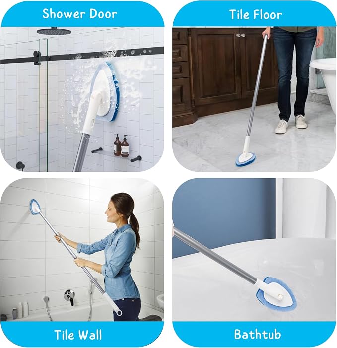 Shower Scrubber, Bathroom Tub and Tile Cleaner Brush - Image 8