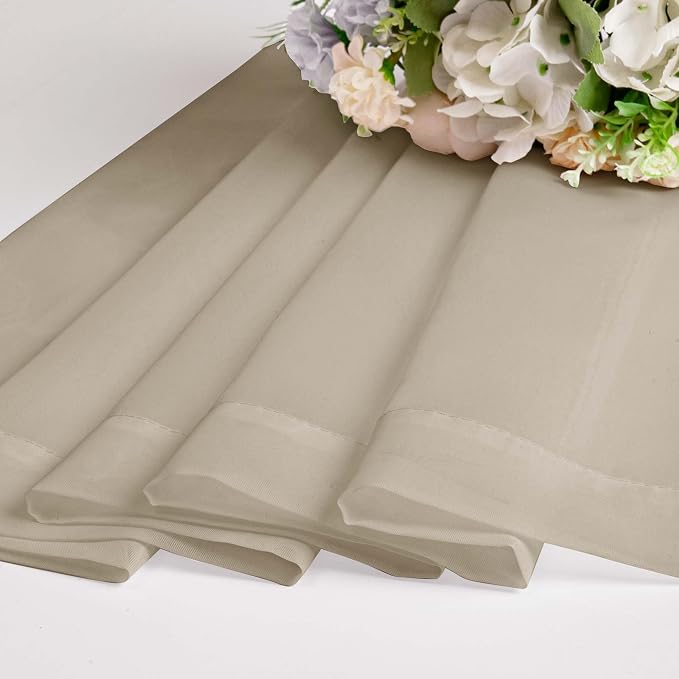 Chyhomenyc Taupe Sheer Curtains 63 Inch Length 2 Panels, Light Filtering Airy - Image 6