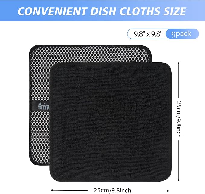 KinHwa Kitchen Washcloths for Dishes Absorbent Microfiber Dish Cloths Quick Dry - Image 3