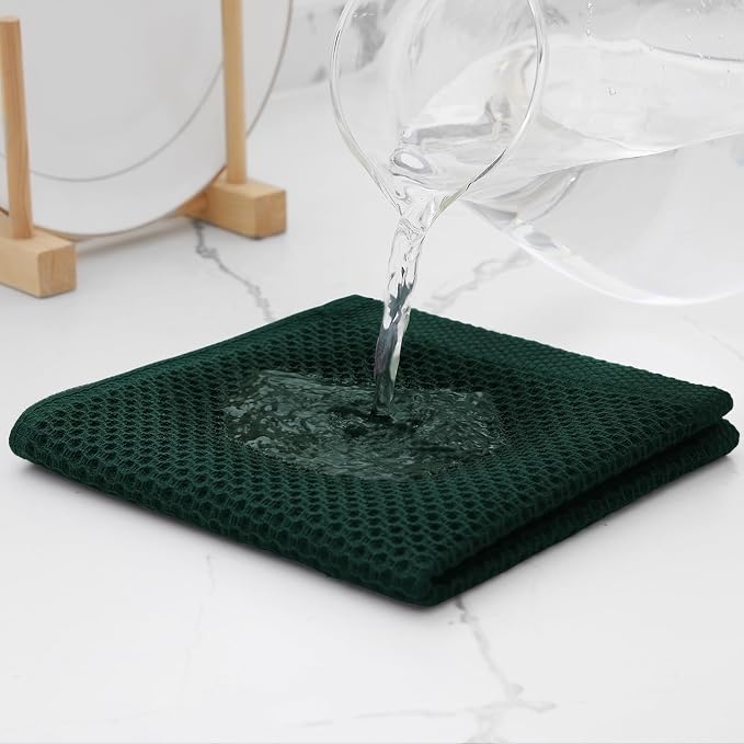 Kitinjoy 100% Cotton Kitchen Dish Cloths, 8 Pack Waffle Weave Ultra Soft - Image 3
