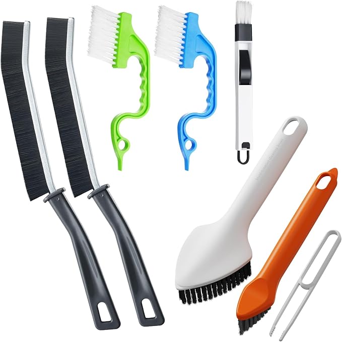 Crevice Cleaning Brush, Hard Bristle Crevice Cleaning Brushes, 3 in 1 Cleaning by SKIKUO