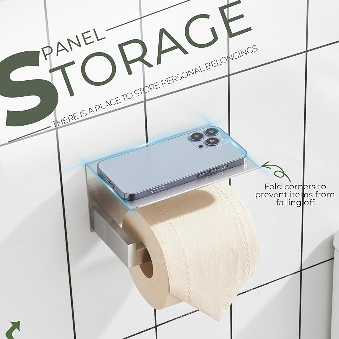 KOKOSIRI Toilet Paper Roll Holder Brushed Nickel Toilet Paper Holder - Image 6