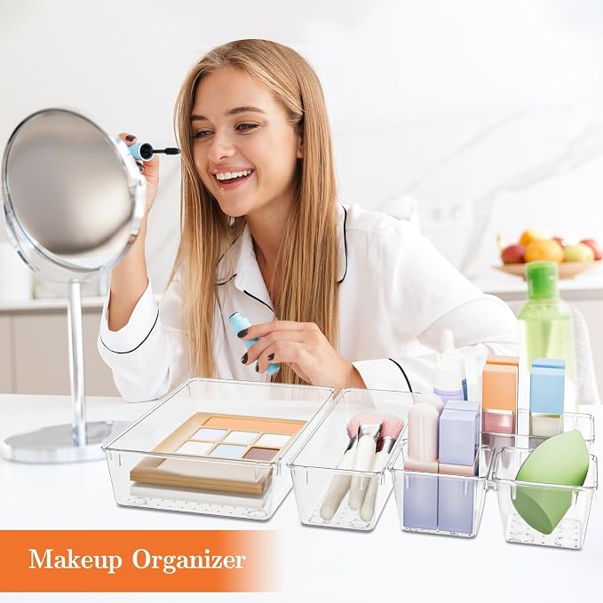 25 PCS Plastic Drawer Organizer Set, 4-Size Versatile Organizer Trays & storage - Image 5