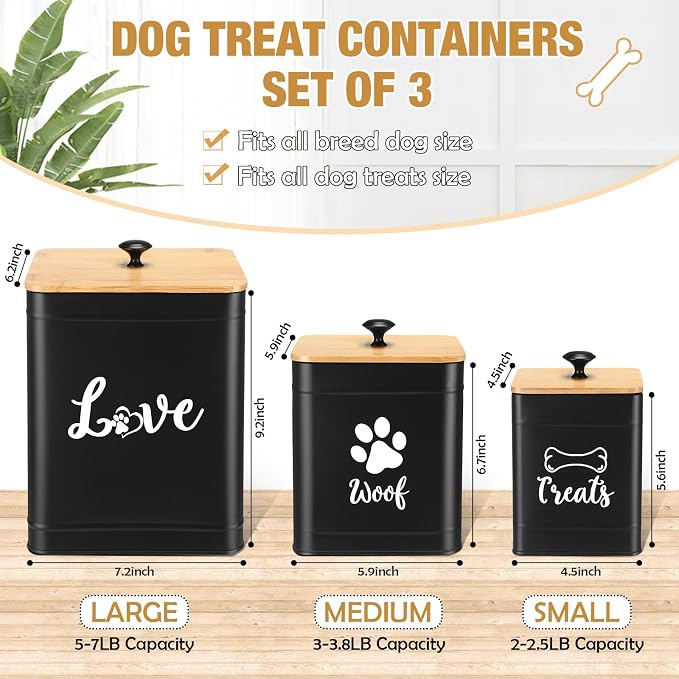 Metal Dog Treat Containers Set of 3 - Image 2