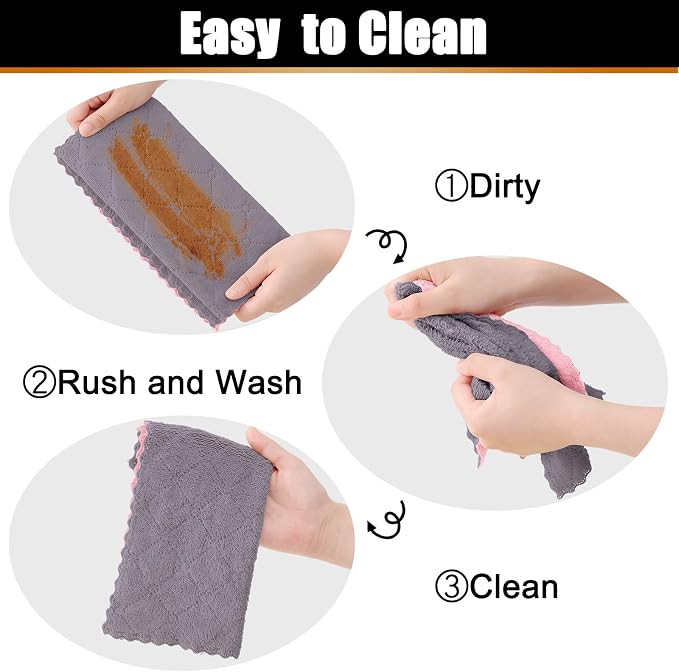 Mordimy 24 Pack Kitchen Towels, Super Soft and Absorbent Dish Towels, Coral - Image 6