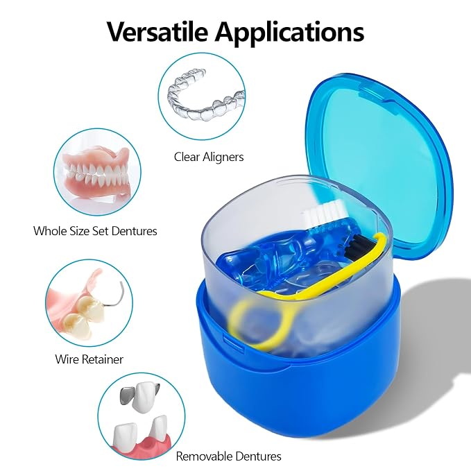 Denture Cleaning Case Dental Retainer Container Soaking Cup - Image 3