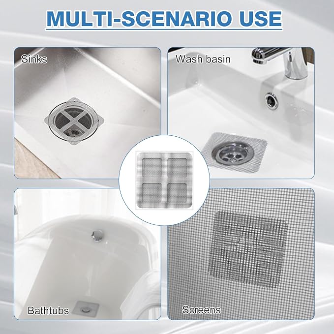 50Pcs Disposable Hair Drain Stickers, Shower Drain Hair Catcher Mesh Stickers - Image 4