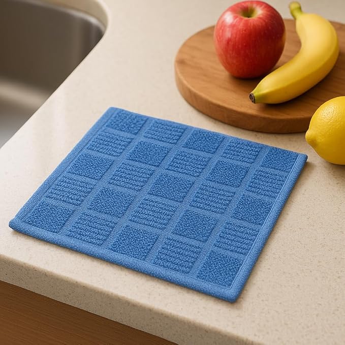 DecorRack 10 Pack 100% Cotton Kitchen Towels, 12x12 inch Soft Terry Dishcloths - Image 5