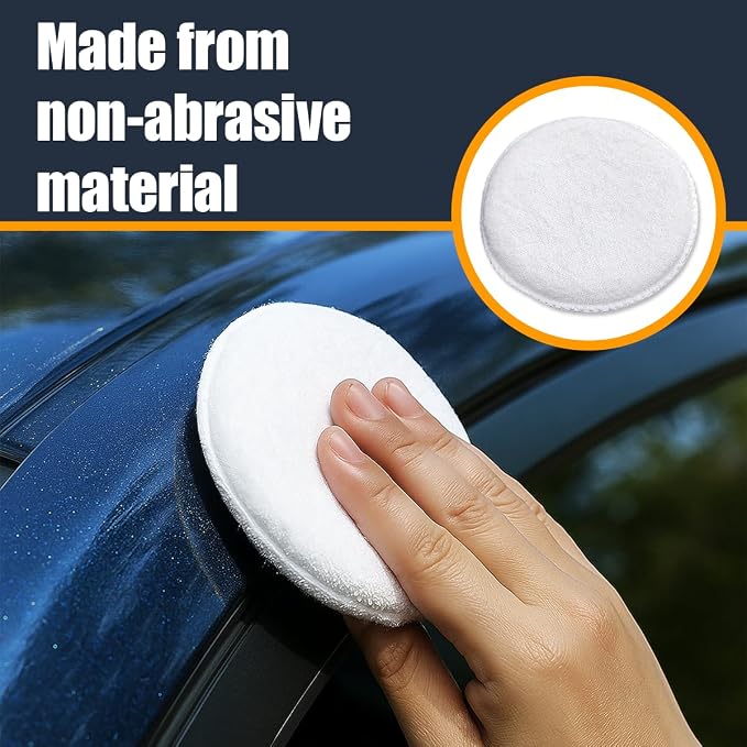 Car Microfiber Wax Applicator Pad, Soft Auto Buffing & Detail Cleaning Foam Pads - Image 5