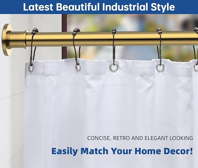 BRIOFOX Industrial Shower Curtain Rod - Image 2