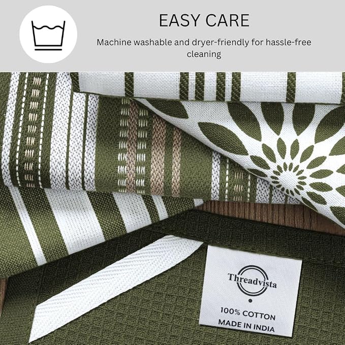Assorted Kitchen Towels 16x26 Inch 100% Cotton Set of 5 - Image 6