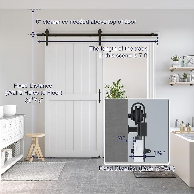 SmartStandard 40 x 80 inch White Sliding MDF Barn Door - Image 2