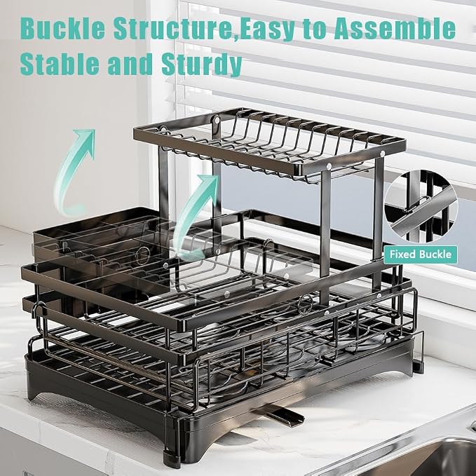 2 Tier Dish Drying Rack - Image 5