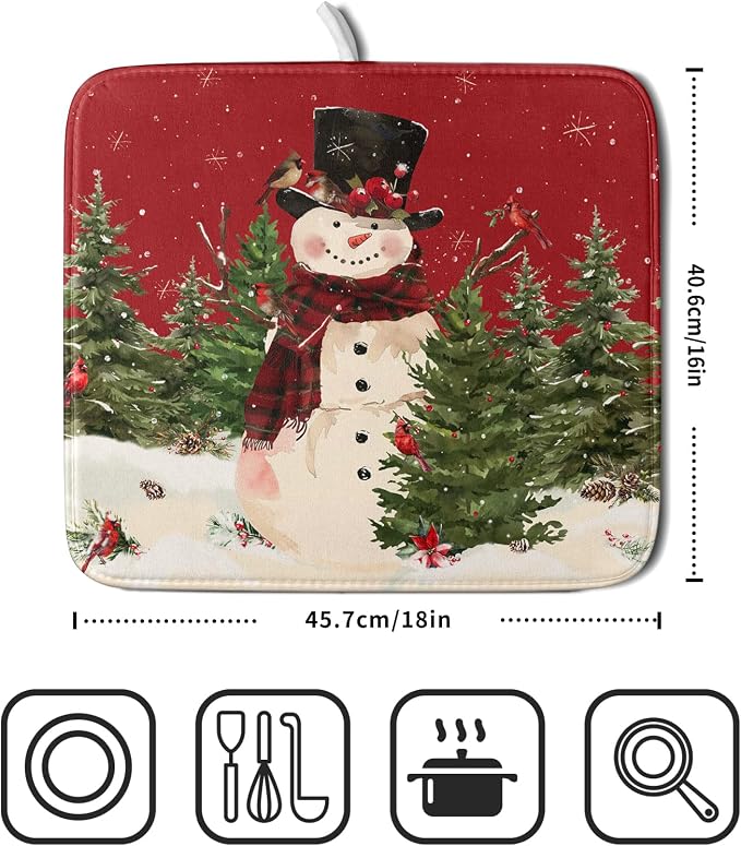 Christmas Snowman Dish Drying Mat - Image 2