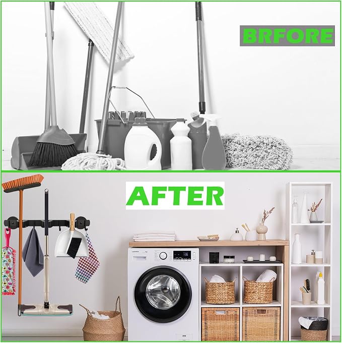 Strong Magnetic Mop Broom Holder, Heavy Duty Magnetic Mop Hanger - Image 3