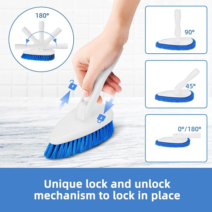 Qaestfy Bathtub Brush Refill Replacement Shower Tub and Tile Cleaning Lock in - Image 2