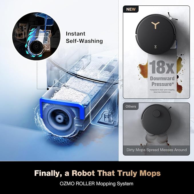 ECOVACS DEEBOT X8 PRO OMNI Robot Vacuum and Mop, OZMO ROLLER Instant - Image 2
