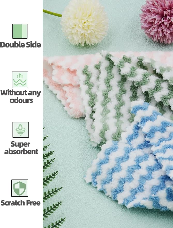 10PACK Kitchen Cleaning Cloths, Microfiber Dish Cloths: All-Purpose - Image 5