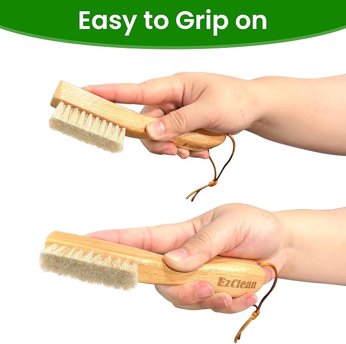 Natural Boar Bristle Laundry Brush, Scrubbing Tough Stains - Image 2