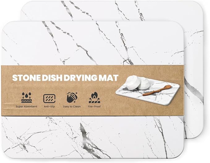 2 Pack Quick Dry Stone Drying Mat by WALLQMER