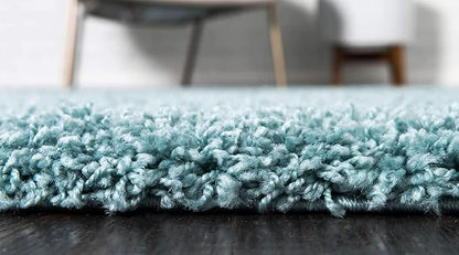 Unique Loom Solid Shag Collection Area Rug (2' 2" x 3' 1" Rectangle, Light Slate Blue)