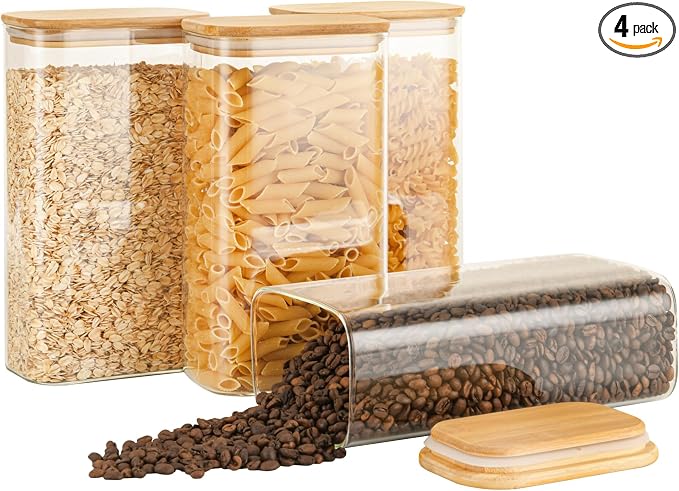 56oz Rectangle Airtight Glass Storage Containers by Delicatedtoservicecustomer