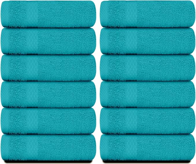 White Classic Luxury Cotton Washcloths 13x13 Inch - Image 2