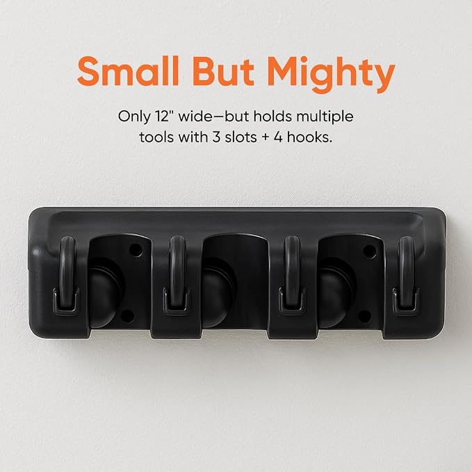 Superio Mop and Broom Holder Wall Mount Storage Organizer - Image 2