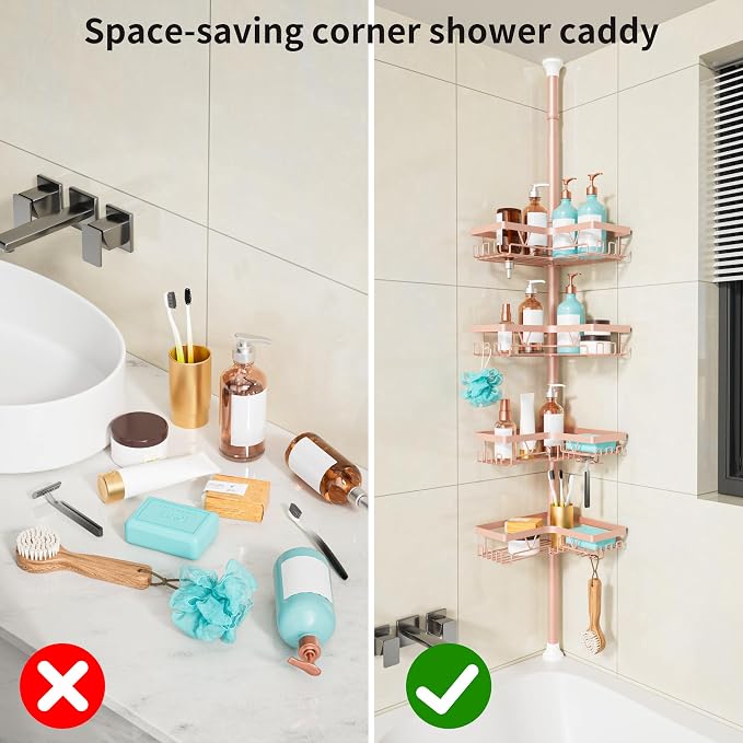 KEGII Corner Shower Caddy Tension Pole - Image 7