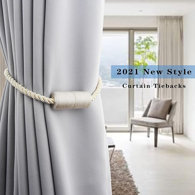 4 Pack Strong Magnetic Curtain Tiebacks Outdoor Elegant Decorative Tie Backs - Image 6