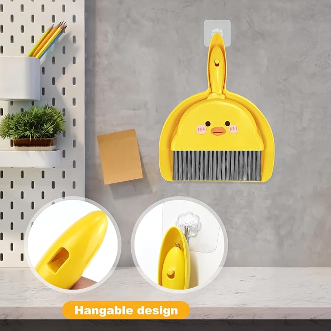 Small Broom and Dustpan Set, Cute Little Yellow Hand Mini Broom and Dustpan Set - Image 7