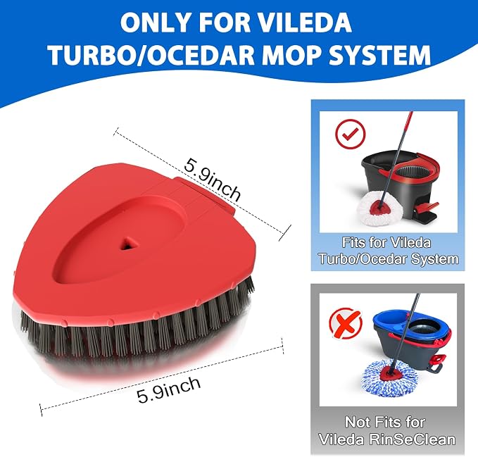 2 Pack Upgraded Spin Mop Replacement Scrub Brush Heads Compatible - Image 2