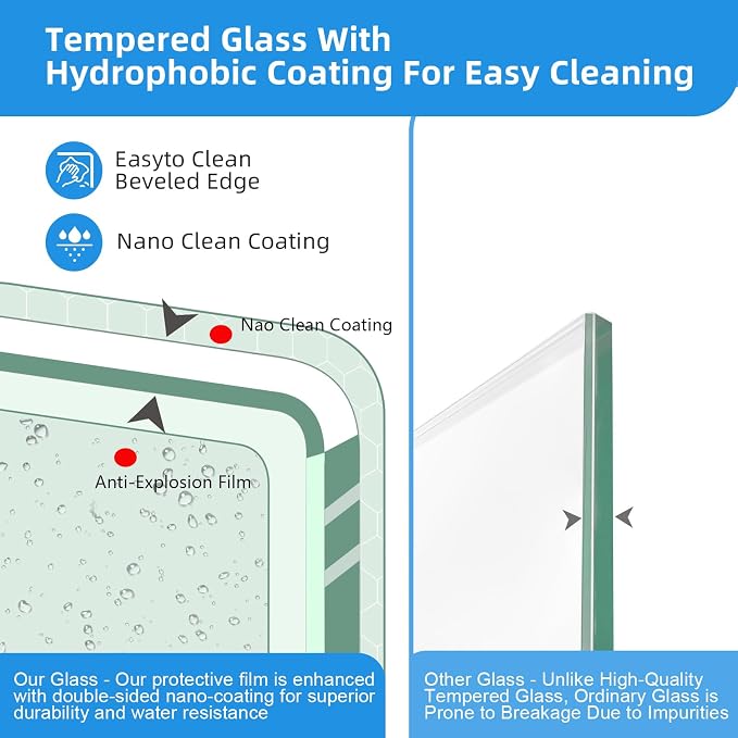 Shower Door, 56-60" W x 70" H Semi-Frameless Double Sliding Glass Shower Door - Image 9
